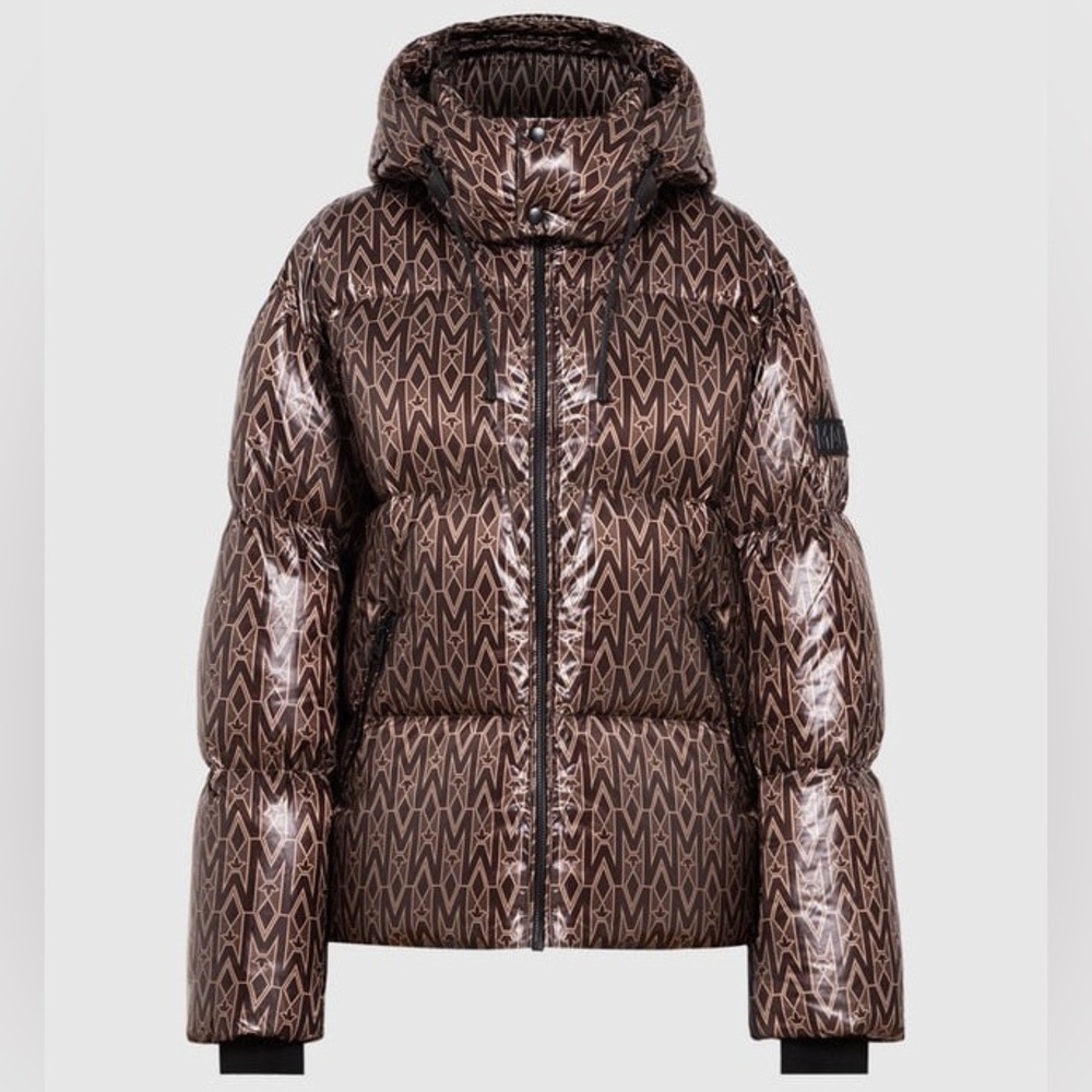 BRAND NEW Mackage Kent Brown Monogram Down Jacket in Size 38